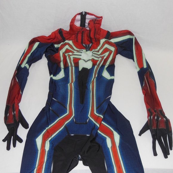 Spider-Man Bodysuit Mask Kids Medium M Costume Zentai - Picture 5 of 8
